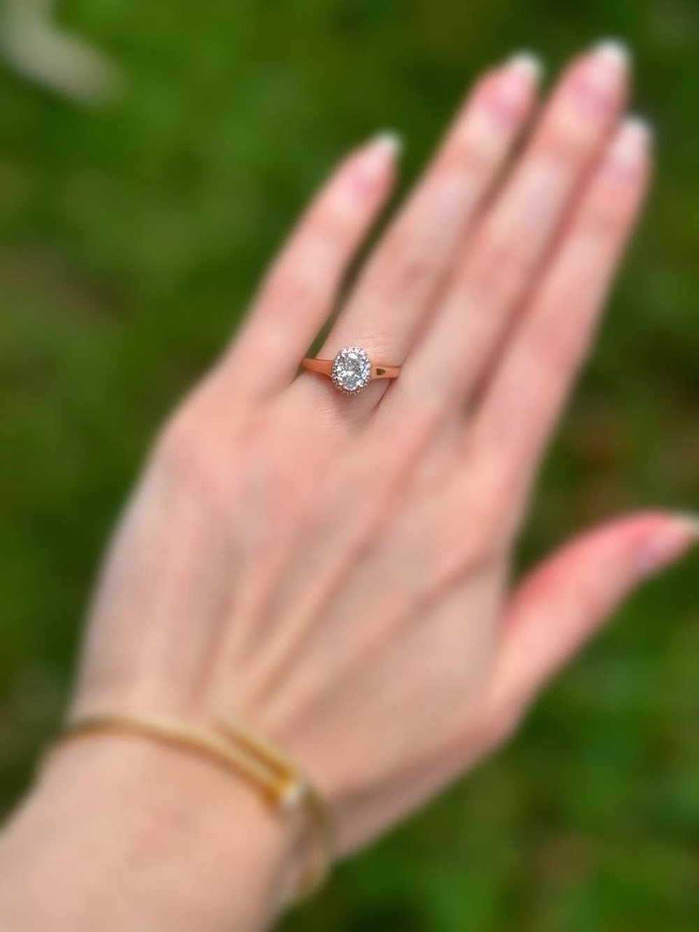 Gabriel & Co 14k rose gold 1.12CTW natural Oval Diamond Engagement ring sz 4.5 - Picture 5 of 12